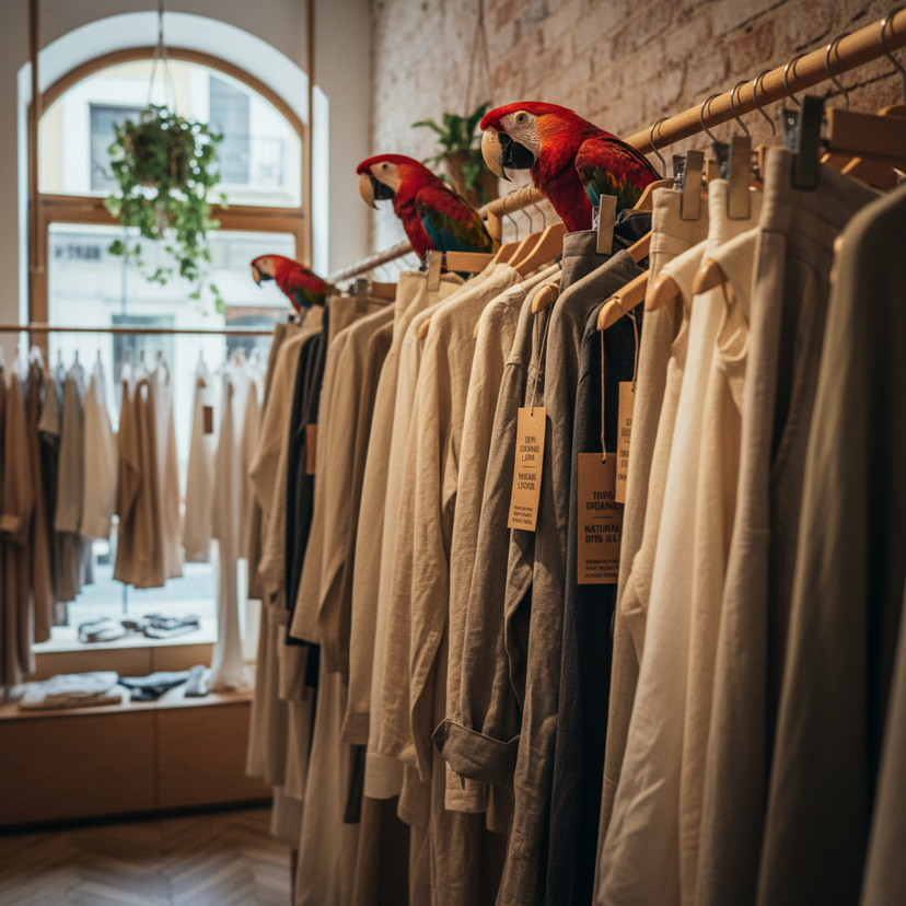 Lei europeia do trabalho forçado e moda ética em loja de roupa sustentável
