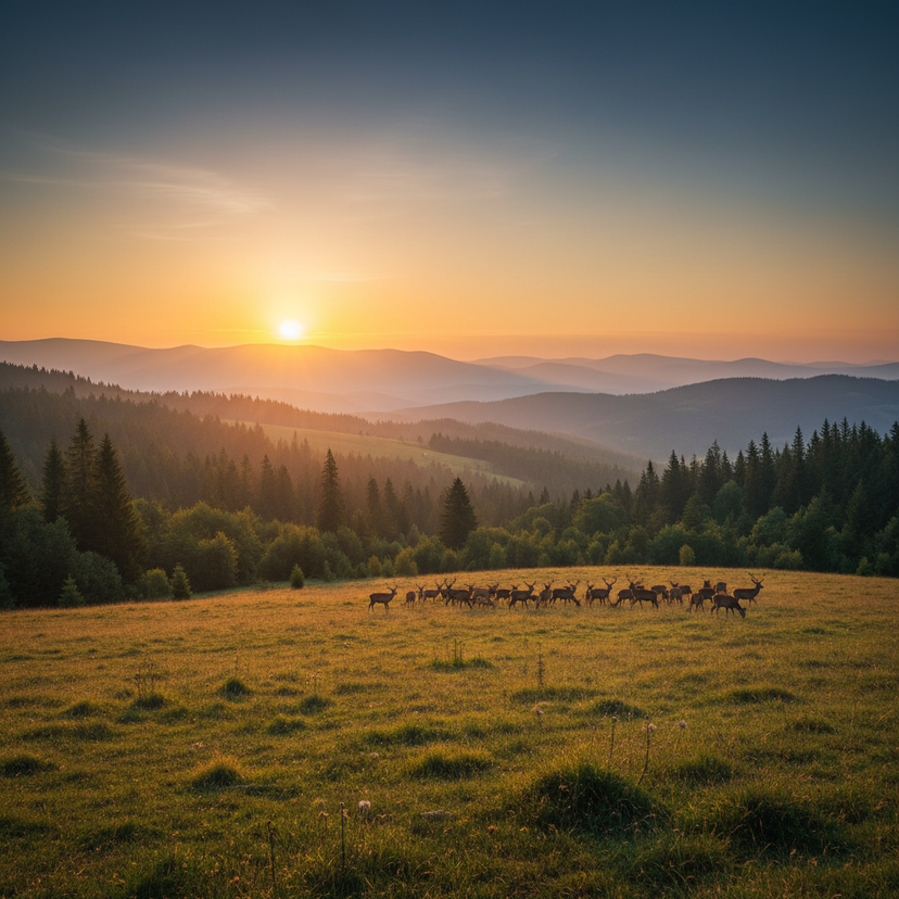 cum să ajuți fauna sălbatică din România în peisaj carpatic cu cerbi și pădure