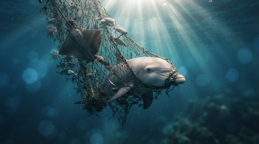 Plase de derivă abandonate în Marea Neagră, afectând viața marină și delfinii localizați în apele românești.