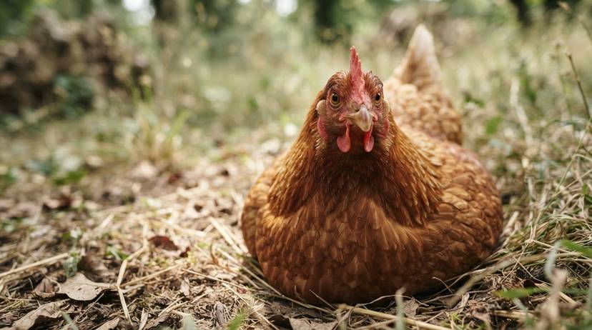 ภาพแม่ไก่ไข่ในธรรมชาติ สื่อถึงความฉลาดและความรู้สึกของสัตว์