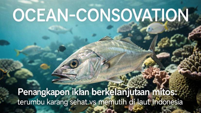 Penangkapan ikan berkelanjutan mitos: terumbu karang sehat vs memutih di laut Indonesia