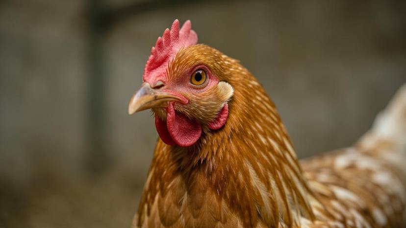 Galinha poedeira com bico cortado em aviário industrial em Portugal, retrato do sofrimento causado pelo debeaking sem anestesia
