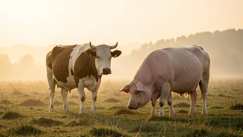 Sanctuar de animale de fermă în Brașov, vacă și porc salvați de la abator, reabilitare și adopție în România