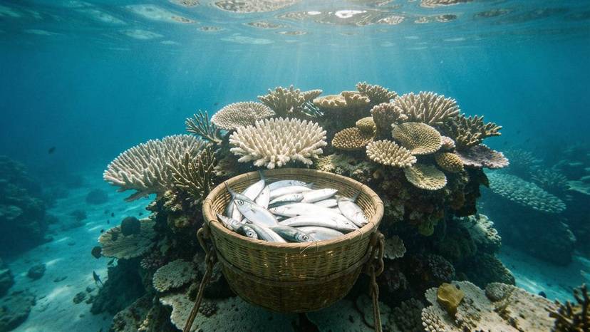 Sirang coral reef dulot ng blast fishing sa Pilipinas 2026 na may lumulutang na mga patay na isda