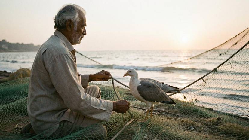 ગોસ્ટ નેટમાં ફસાયેલો કાચબો, ગુજરાત દરિયાકિનારા પર દરિયાઈ કચરાની સમસ્યા દર્શાવતો ફોટો