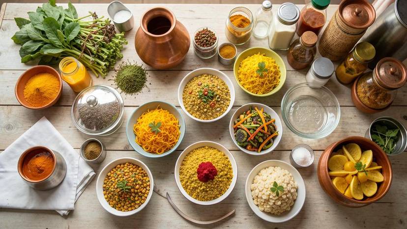 ગુજરાતમાં શાકાહારી બેચ કૂકિંગ માટે કાચની બરણીઓમાં તૈયાર ભોજન, ફ્રીઝર વ્યૂહરચના અને ખાદ્ય સંગ્રહ