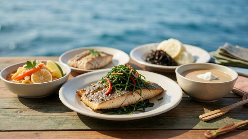 Plant-based seafood dishes sa Pilipinas na may seaweed at vegan fish fillet