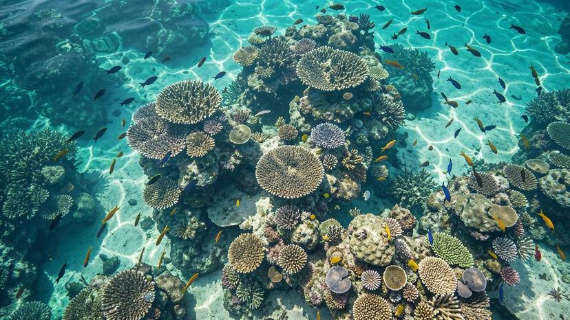 Malusog na coral reef sa Pilipinas na may mga isda, simbolo ng ocean conservation at pangisdaang walang dahilan