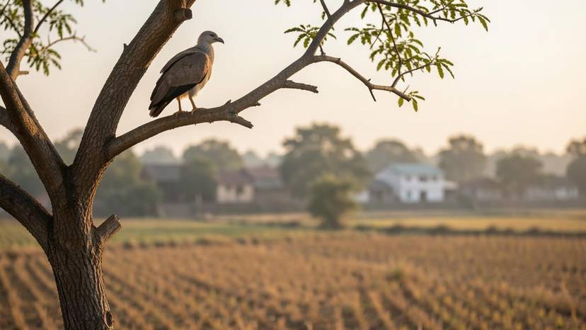 ਪੰਜਾਬ ਵਿੱਚ ਜੰਗਲੀ ਜੀਵ ਸੁਰੱਖਿਆ: ਇੱਕ ਭਾਰਤੀ ਤੋਤਾ ਸੁੱਕੇ ਜੰਗਲ ਵਿੱਚ ਰੁੱਖ 'ਤੇ ਬੈਠਾ ਹੈ