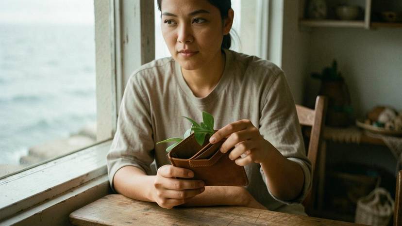 Plant-based leather wallet na alternatibo sa balat ng pating, kasama ang dahon, sa Pilipinas