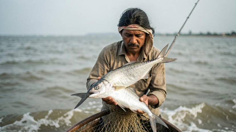 ટ્રોલ-નેટ માછીમારી ગુજરાત દરિયાકાંઠે માછલીઓની પીડા અને શ્વાસરુધ્ધા મૃત્યુ દર્શાવતો ફોટો