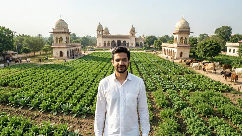 ਜਾਨਵਰ ਅੰਦੋਲਨ ਪੰਜਾਬ ਵਿੱਚ ਪਸ਼ੂ ਅਧਿਕਾਰਾਂ ਲਈ ਵਿਰੋਧ ਪ੍ਰਦਰਸ਼ਨ, ਹਰੇ ਖੇਤਾਂ ਅਤੇ ਗੁਰਦੁਆਰੇ ਦੇ ਨਾਲ