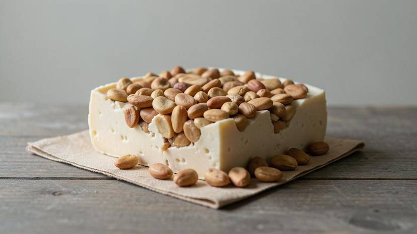 Bahan-bahan dasar untuk membuat keju vegan fermentasi di rumah: kacang mete, kultur probiotik, dan garam.