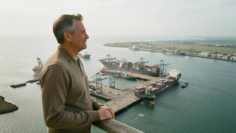 Aerial view of Port of Felixstowe, UK, illustrating shipping and trade logistics for marine conservation policy