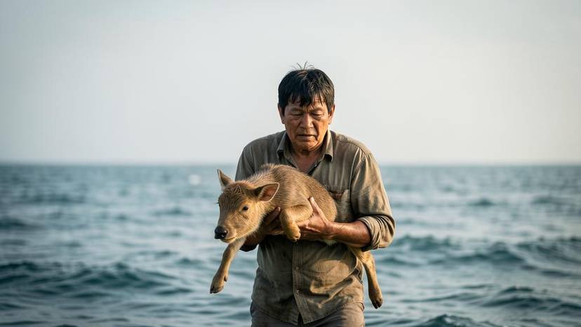 Barkong nagdadala ng buhay na hayop, naglalayag sa maalon na karagatan, nagpapakita ng hirap ng live export.
